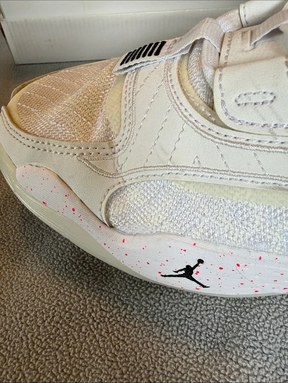Used men Luka 2 White Sneakers with Pink Speckle Accents